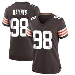 Cleveland Browns Women's Game Brown Team Color Jersey (98 Marcus Haynes)