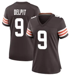 Cleveland Browns Women's Game Brown Team Color Jersey (9 Grant Delpit)