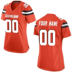 Cleveland Browns Women's Game Orange Alternate Jersey (00 Custom)
