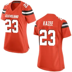 Cleveland Browns Women's Game Orange Alternate Jersey (23 Damontae Kazee)