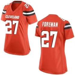 Cleveland Browns Women's Game Orange Alternate Jersey (27 D'Onta Foreman)