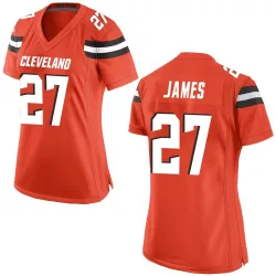 Cleveland Browns Women's Game Orange Alternate Jersey (27 LaMareon James)