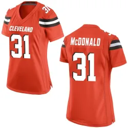 Cleveland Browns Women's Game Orange Alternate Jersey (31 Cade McDonald)