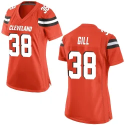 Cleveland Browns Women's Game Orange Alternate Jersey (38 Jaelen Gill)