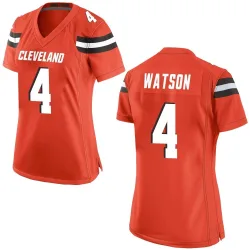 Cleveland Browns Women's Game Orange Alternate Jersey (4 Deshaun Watson)