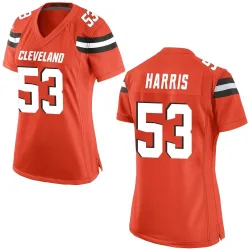 Cleveland Browns Women's Game Orange Alternate Jersey (53 Nick Harris)