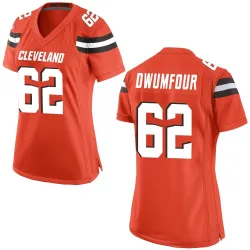 Cleveland Browns Women's Game Orange Alternate Jersey (62 Michael Dwumfour)