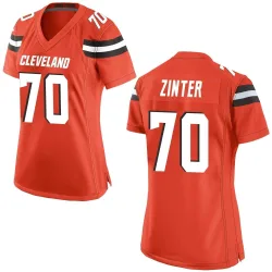 Cleveland Browns Women's Game Orange Alternate Jersey (70 Zak Zinter)