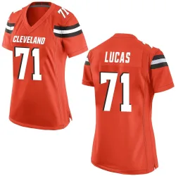 Cleveland Browns Women's Game Orange Alternate Jersey (71 Cornelius Lucas)