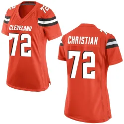 Cleveland Browns Women's Game Orange Alternate Jersey (72 Geron Christian)