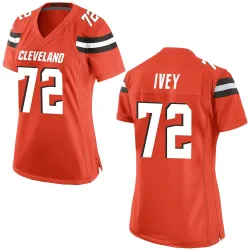 Cleveland Browns Women's Game Orange Alternate Jersey (72 Jason Ivey)
