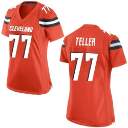 Cleveland Browns Women's Game Orange Alternate Jersey (77 Wyatt Teller)