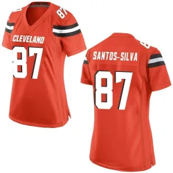 Cleveland Browns Women's Game Orange Alternate Jersey (87 Marcus Santos-Silva)