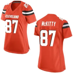 Cleveland Browns Women's Game Orange Alternate Jersey (87 Tre' McKitty)