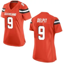 Cleveland Browns Women's Game Orange Alternate Jersey (9 Grant Delpit)