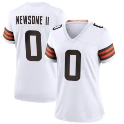Cleveland Browns Women's Game White Jersey (0 Greg Newsome II)