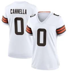 Cleveland Browns Women's Game White Jersey (0 Sal Cannella)