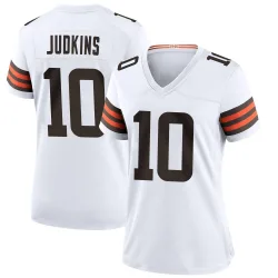 Cleveland Browns Women's Game White Jersey (10 Quinshon Judkins)