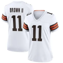 Cleveland Browns Women's Game White Jersey (11 Tony Brown II)