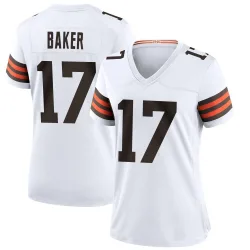 Cleveland Browns Women's Game White Jersey (17 Jerome Baker)