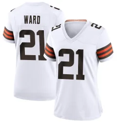 Cleveland Browns Women's Game White Jersey (21 Denzel Ward)