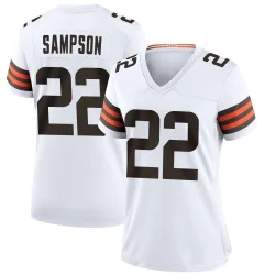 Cleveland Browns Women's Game White Jersey (22 Dylan Sampson)