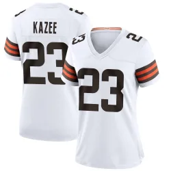 Cleveland Browns Women's Game White Jersey (23 Damontae Kazee)