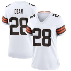 Cleveland Browns Women's Game White Jersey (28 Trey Dean III)