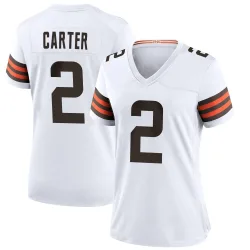 Cleveland Browns Women's Game White Jersey (2 DeAndre Carter)