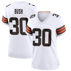 Cleveland Browns Women's Game White Jersey (30 Devin Bush)
