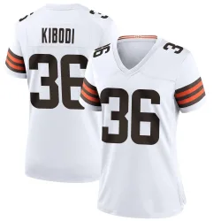 Cleveland Browns Women's Game White Jersey (36 Jacob Kibodi)
