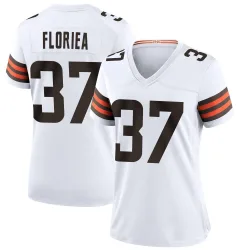 Cleveland Browns Women's Game White Jersey (37 Luke Floriea)