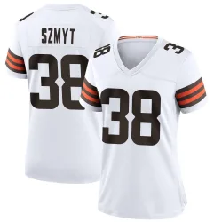 Cleveland Browns Women's Game White Jersey (38 Andre Szmyt)