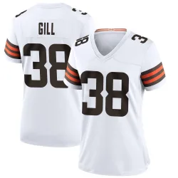 Cleveland Browns Women's Game White Jersey (38 Jaelen Gill)