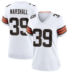 Cleveland Browns Women's Game White Jersey (39 Ahmani Marshall)