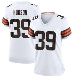Cleveland Browns Women's Game White Jersey (39 Khaleke Hudson)