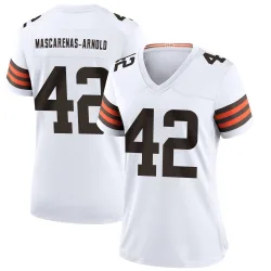 Cleveland Browns Women's Game White Jersey (42 Easton Mascarenas-Arnold)