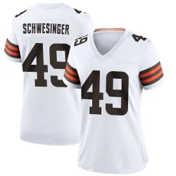 Cleveland Browns Women's Game White Jersey (49 Carson Schwesinger)