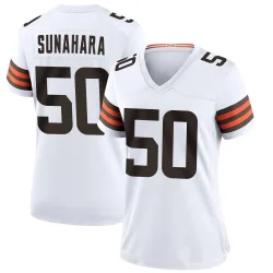 Cleveland Browns Women's Game White Jersey (50 Rex Sunahara)