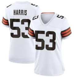 Cleveland Browns Women's Game White Jersey (53 Nick Harris)