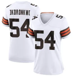 Cleveland Browns Women's Game White Jersey (54 Ogbo Okoronkwo)