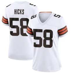 Cleveland Browns Women's Game White Jersey (58 Jordan Hicks)