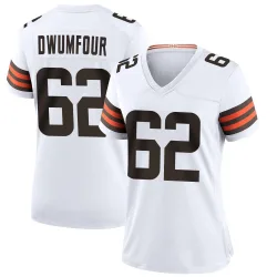 Cleveland Browns Women's Game White Jersey (62 Michael Dwumfour)