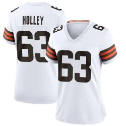Cleveland Browns Women's Game White Jersey (63 Ralph Holley)