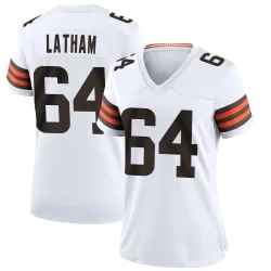 Cleveland Browns Women's Game White Jersey (64 Brady Latham)