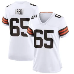 Cleveland Browns Women's Game White Jersey (65 Germain Ifedi)