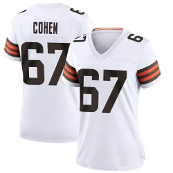 Cleveland Browns Women's Game White Jersey (67 Javion Cohen)