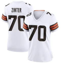 Cleveland Browns Women's Game White Jersey (70 Zak Zinter)