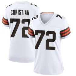 Cleveland Browns Women's Game White Jersey (72 Geron Christian)
