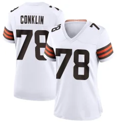 Cleveland Browns Women's Game White Jersey (78 Jack Conklin)